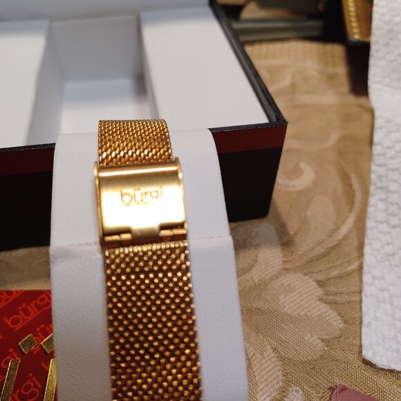 BURGI -  Ladies Argyle Dial Swarovski Crystal Glamor Mesh Bracelet Watch - Picture 5 of 12